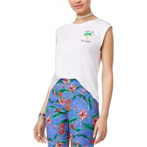 Shift Womens Palm Tank Top, White, NWT